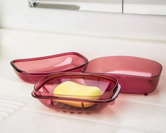 Boite à savon transparente rouge