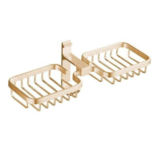 Porte Savon Douche Double Support Or