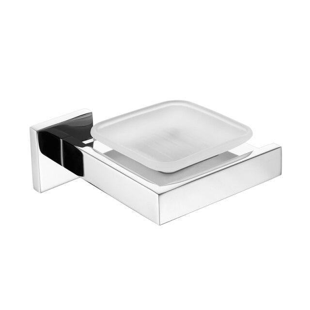 Porte savon mural inox coupole verre