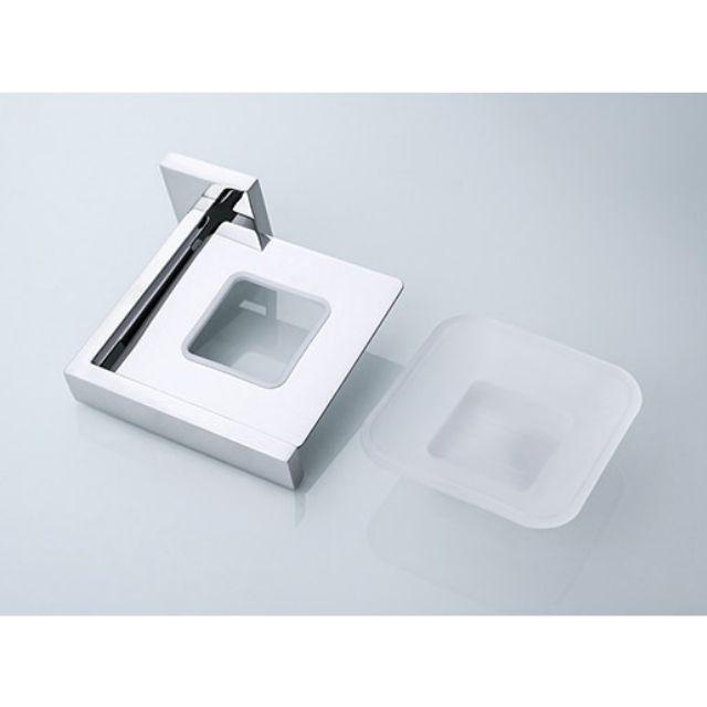 Porte savon verre en inox mural
