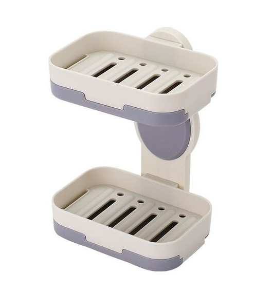 Porte savon mural rotatif avec double support