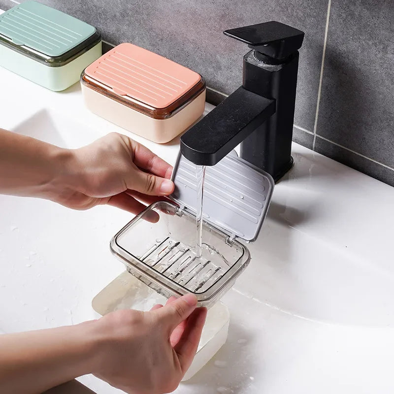 Boite à savon rectangulaire transparente laisse l'eau s'écouleur rapidement