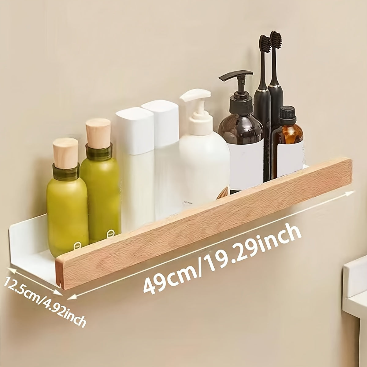 Dimensions de l'étagère en bois puor douche et salle de bain