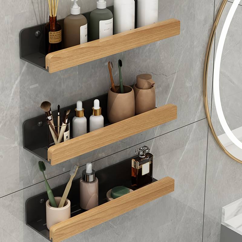 Etagère bois douche modèle noire pour accessoires
