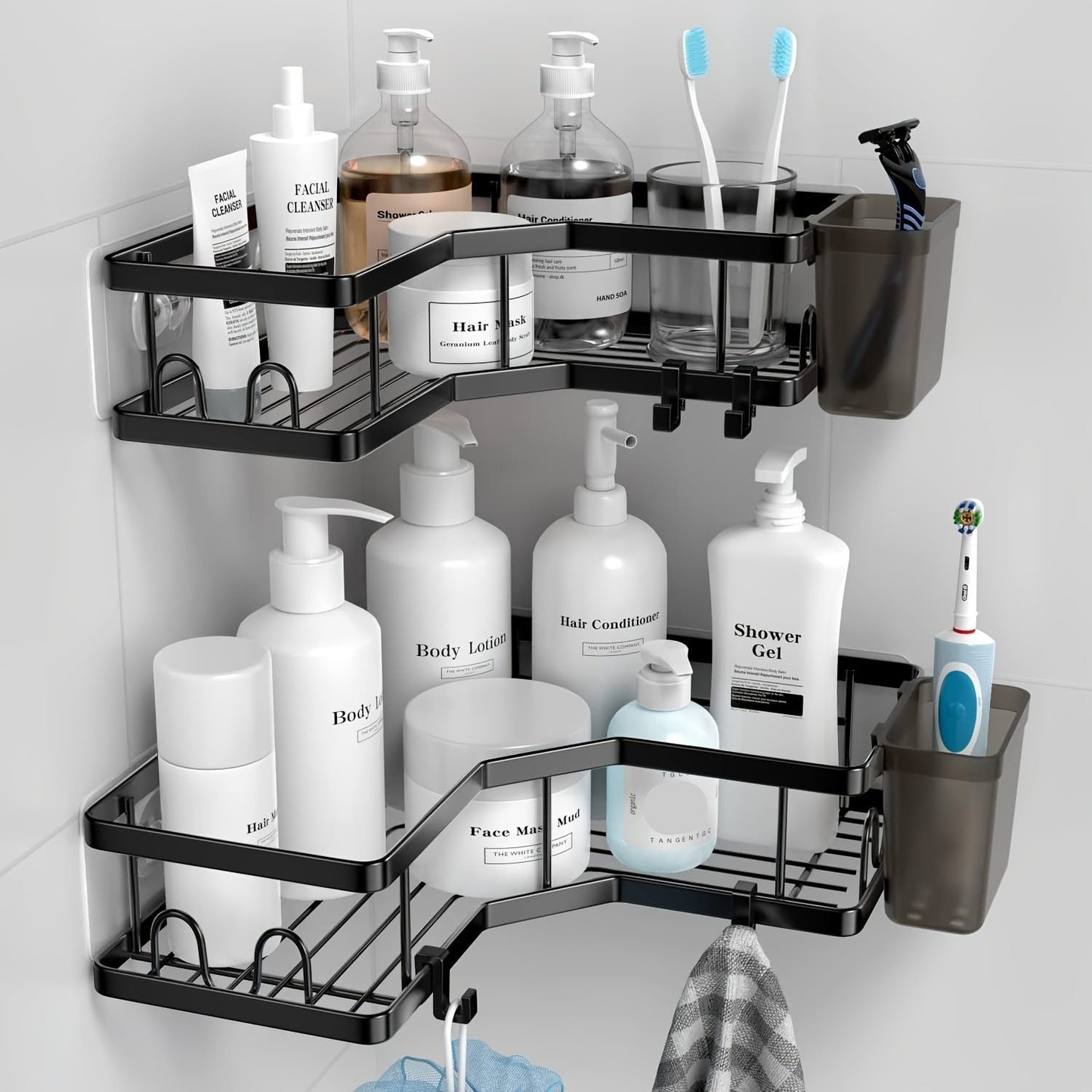 Étagère de douche pratique avec fixation rapide et ajustable