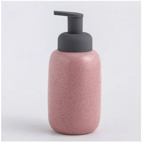 Distributeur de savon céramique bouteille rose