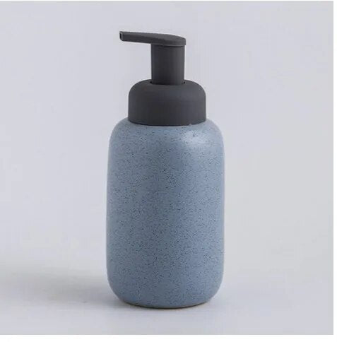 Distributeur de savon céramique bouteille bleue