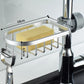 Porte savon barre de douche argenté pour se fixer facilement à la barre de douche 