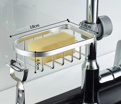 Porte savon barre de douche argenté pour se fixer facilement à la barre de douche 