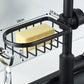 Porte savon pour barre de douche noir avec dimension standard 
