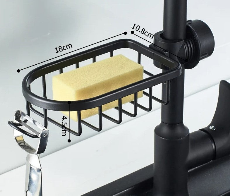 Porte savon pour barre de douche noir avec dimension standard 