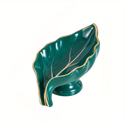 Porte savon céramique feuille vert