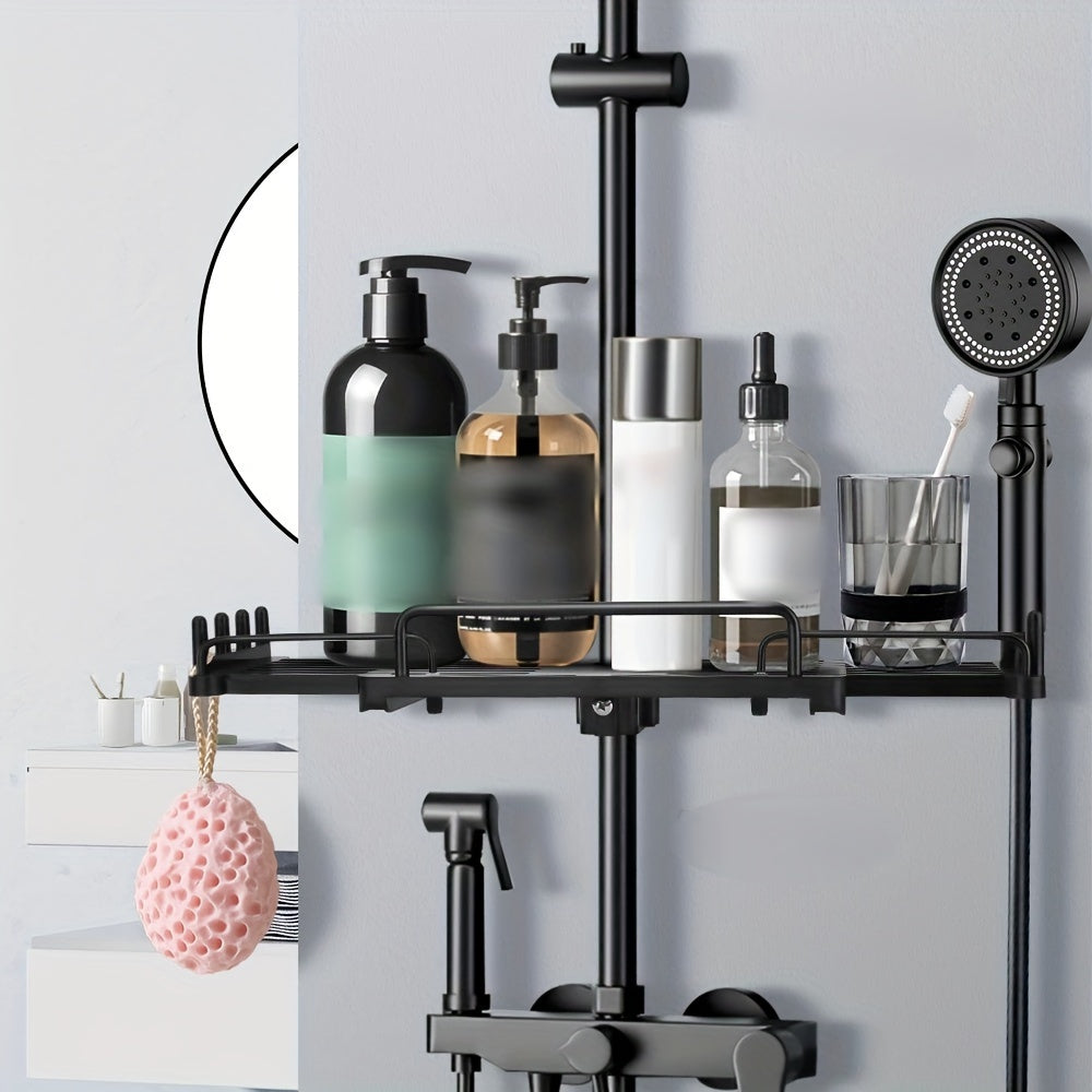Porte-savon pour barre de douche ajustable rangement salle de bain