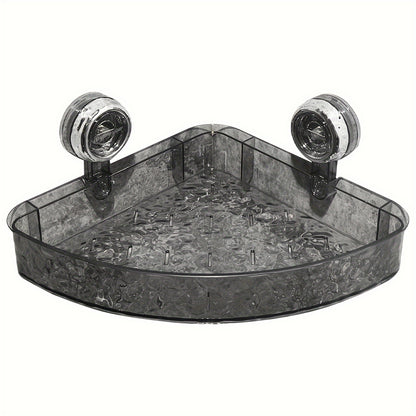 Porte savon ventouse en angle pour douche gris
