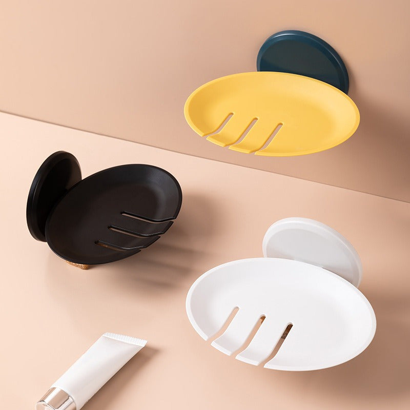 Porte savon ventouse mural - design rond couleurs