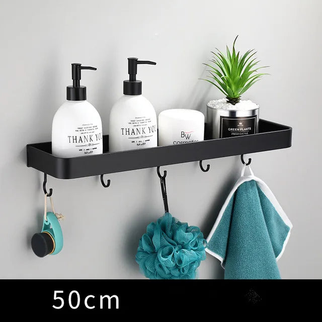 Etagère de douche murale noir 50 cm