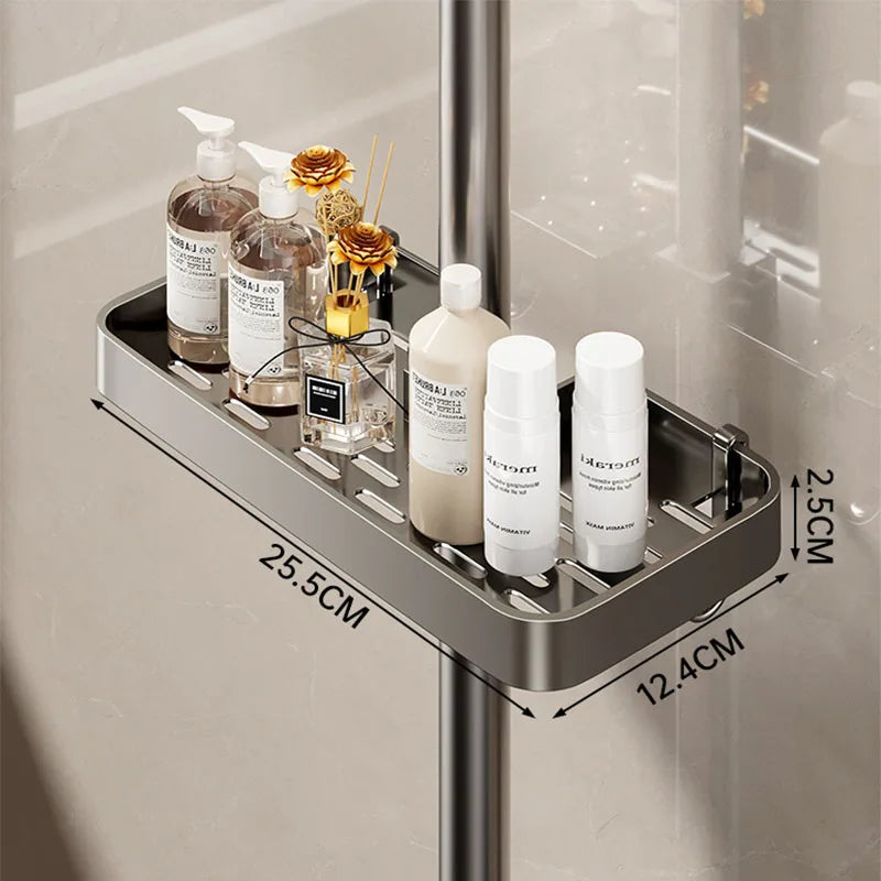Étagère pour barre de douche en alu - sans percage