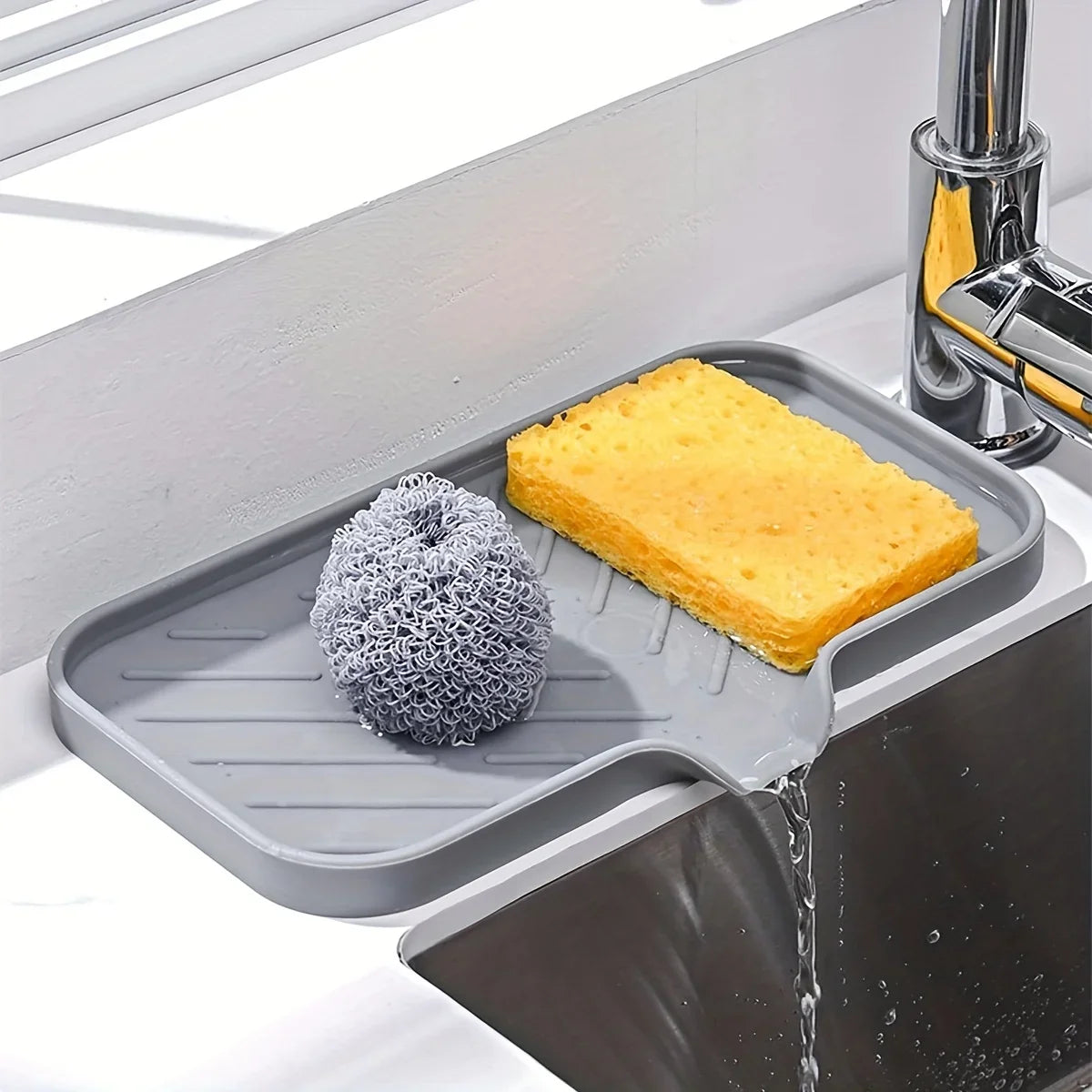 Porte-savon Auto-drainant En Silicone – Lot De 2, Blanc 7,9x11,2 Cm – Pour Douche, évier, Cuisine