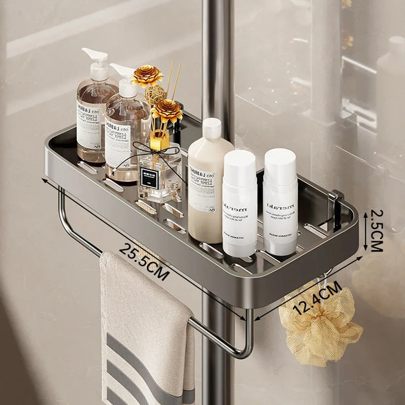 Étagère pour barre de douche en alu - sans percage