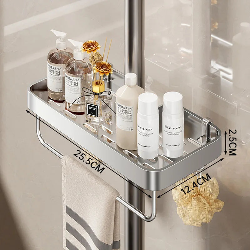 Étagère pour barre de douche en alu - sans percage