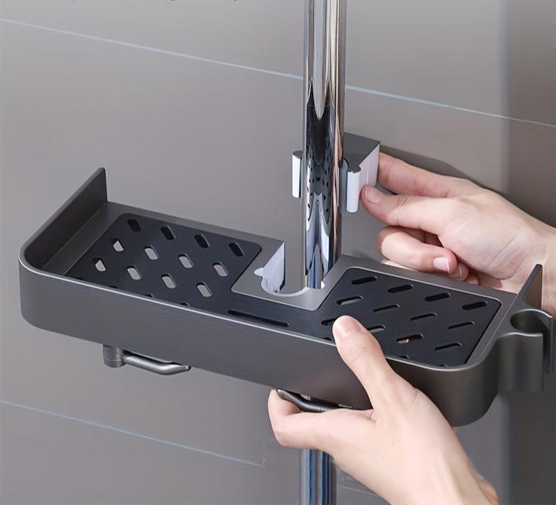 fixation de l'étagère pour colonne de douche avec pièce à clipser
