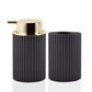 Set salle de bain moderne noir et or 2 pièces