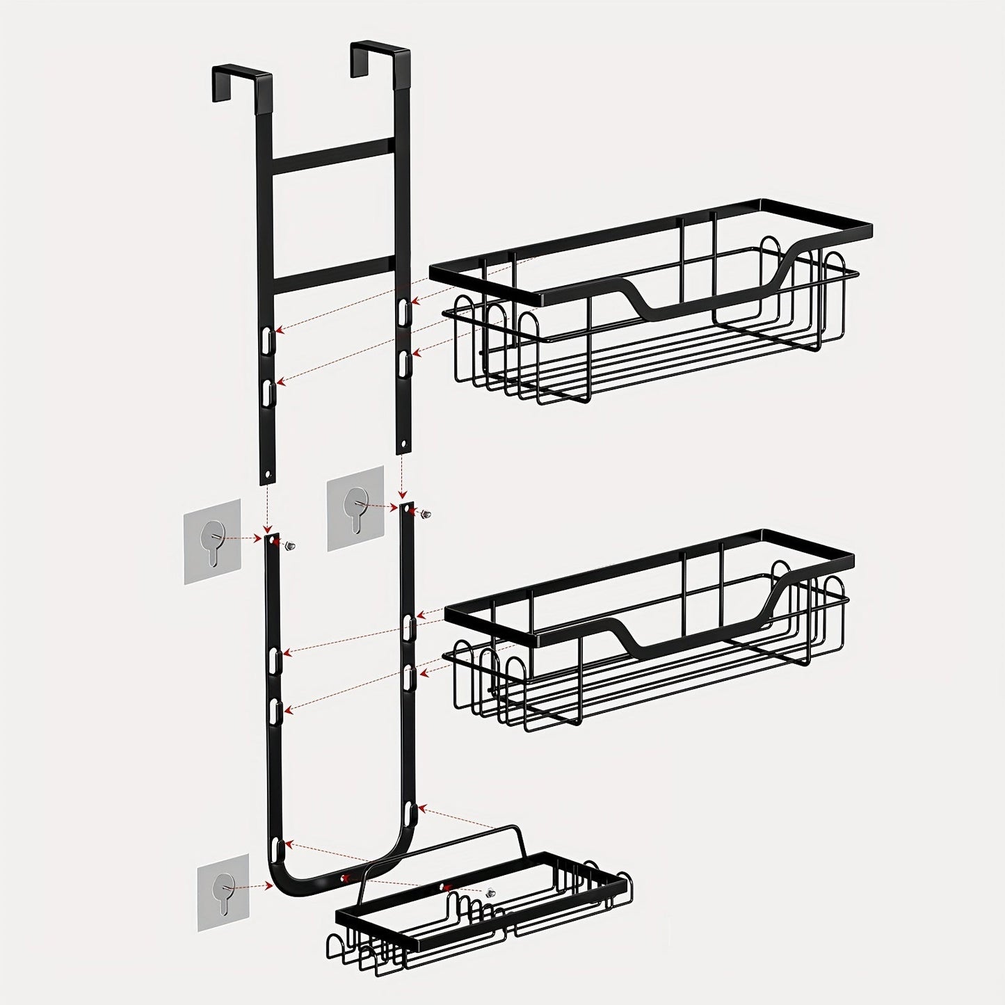 Installation facile avec adhésive étagère paroi de douche